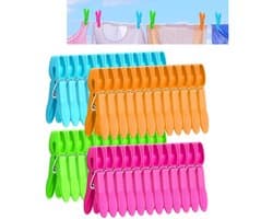 Wasknijpers - wasknijpers klein - Knijpers - handdoekclips - 48 stuks - Handdoekknijpers - sokken clips - sokkenclips - wasknijpers kunststof - wasknijpers plastic - 7.3*1.05*3CM - Multicolor