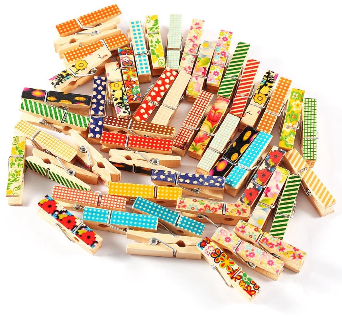 50 Stuks Mini Schattige Beschilderde Houten Clips voor Foto’s, Papieren, Kleding en Knutselprojecten 3,5x0,7cm — afbeelding 1