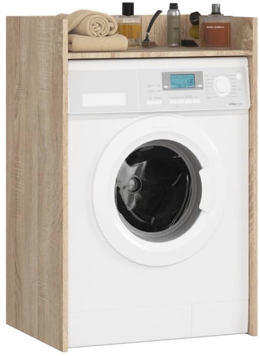 Wasmachinekast 97,5 x 64 x 50 cm voor Wasmachine en Wasdroger - Hoge Badkamerkast — afbeelding 1
