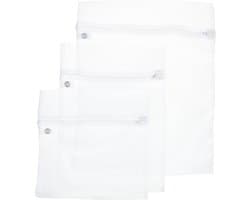5Five Set van 3x stuks waszakjes/wasnetjes - wit - in 3 formaten - Wasgoed zakjes - BH zakjes