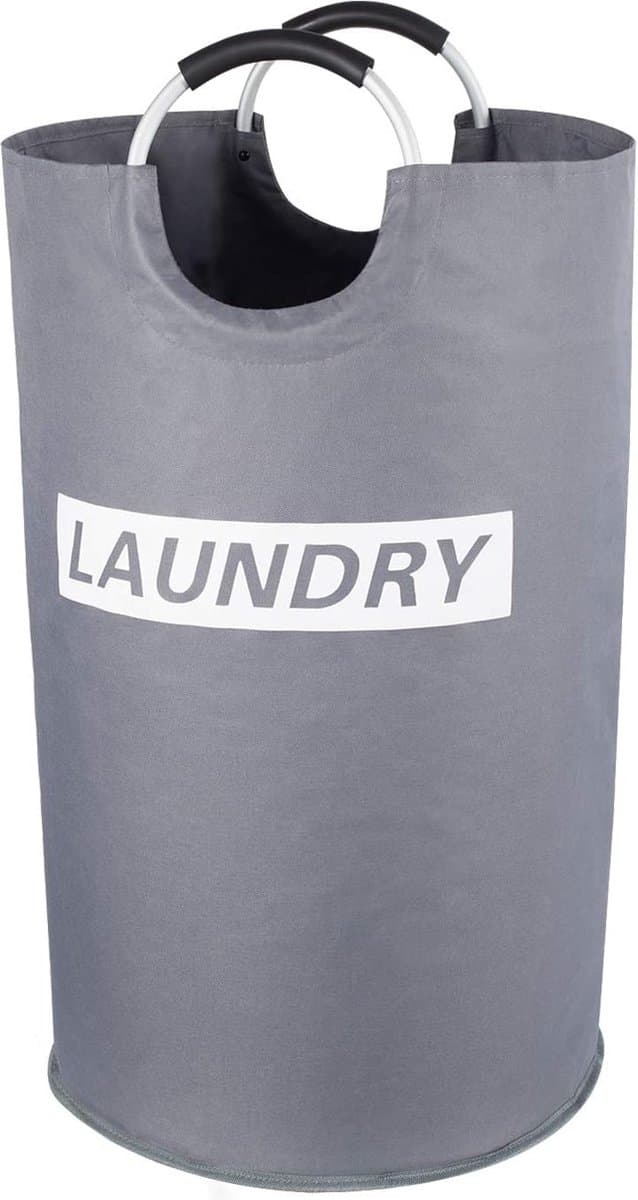 LAUWG - 82 l Opvouwbare Wasmand met Handvat, Grote Capaciteit Wasmanden, Kledingmand Van Oxford, Draagbare Wassorteerder Opbergcontainer Voor Wasgoed, Kleding, Dekens, Speelgoed, Handdoeken, Grijs — afbeelding 1