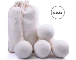 Happy laundry™ Duurzame wollen droger ballen - Drogerballen - Dryer balls - Wasdroger ballen - Ballen voor snellere droogtijd - Drogerbollen - 6 stuks