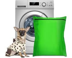 Waszakken voor huisdieren - Waszakken van twill polyester - Grote waszakken met rits - Voorkomt dat waszakken verstopt raken door dierenhaar - Waszakken voor huisdierendekens - Geweldig voor honden en katten (65x70cm) - groente-M