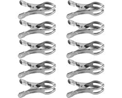 Dailygoods - 10 Stuks Roestvrijstalen Strandlakenclips voor Ligstoelen