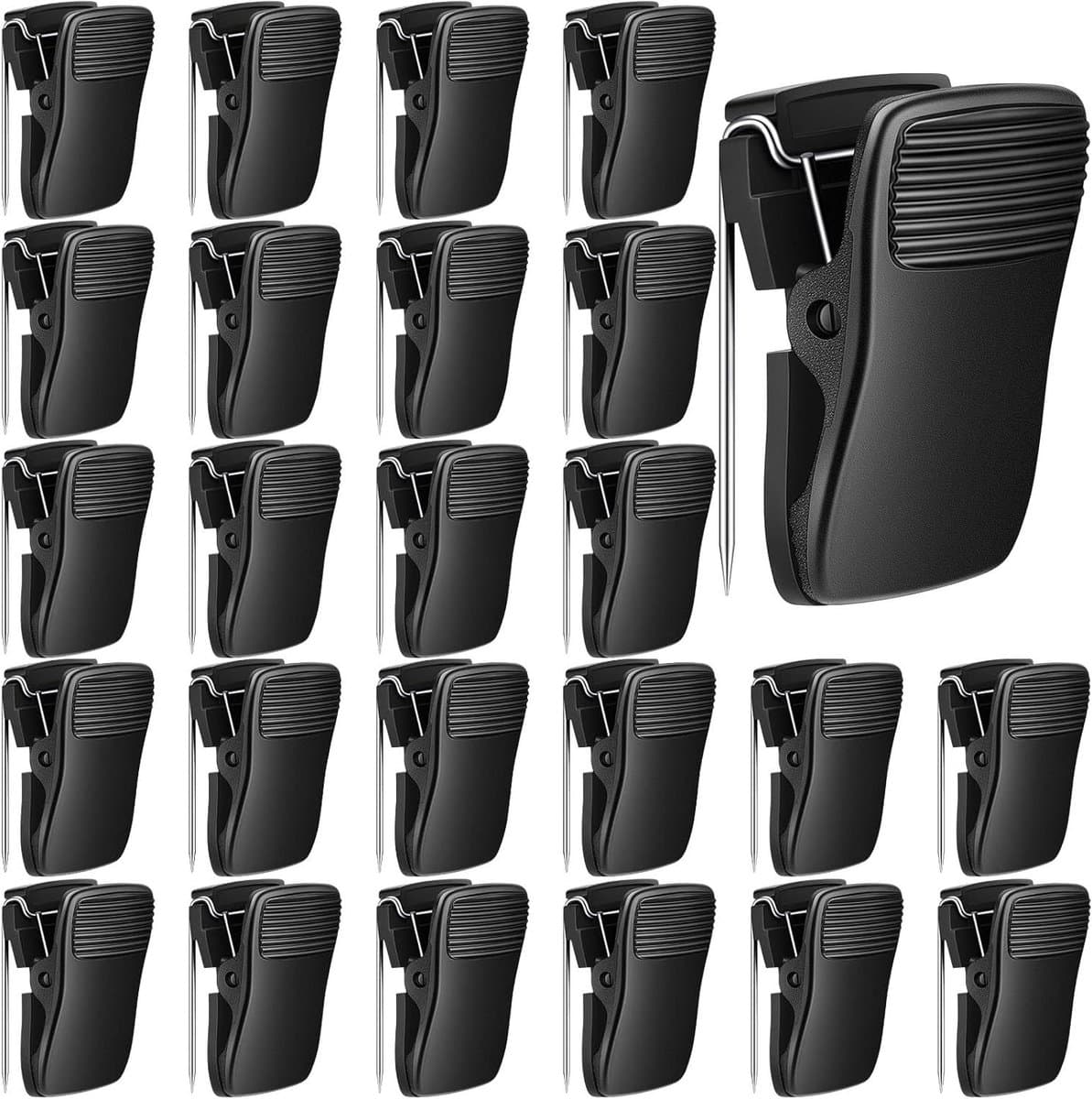 Kantoorclips - Wandclips Prikbordclips - Notities Bevestigen - Roestvrij Staal - 25 stuks - Zwart — afbeelding 1
