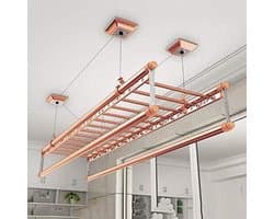 Plafond Airer Droogrek - Waslijn Katrol - Kleding Drogen - Ruimtebesparend Ontwerp - 150 cm - Roségoud
