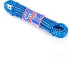 Waslijn - Kledinglijn - Buiten Droge Kleding - Stevig PVC Materiaal - 15 Meter 4.8mm - Blauw