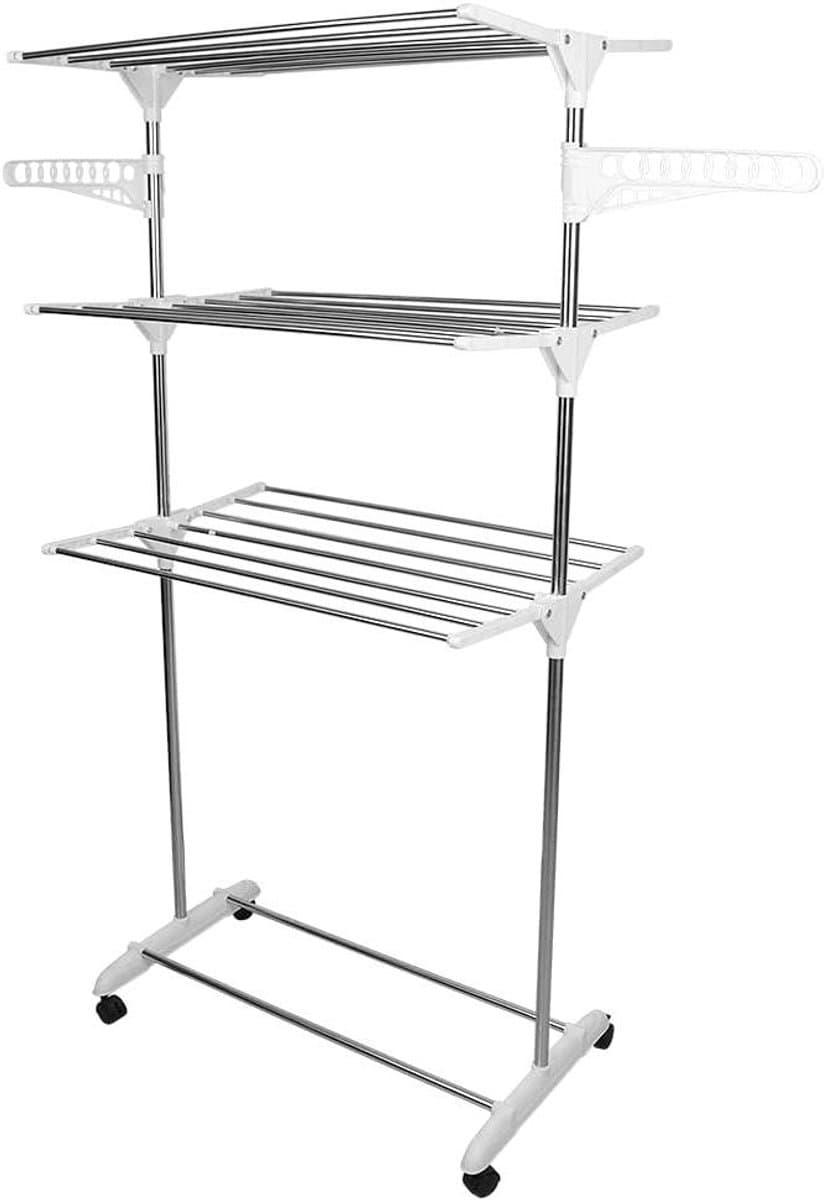 Wasdroger Toren - Droogrek XXL - Kleding Drogen - Ruimtebesparend Ontwerp - 75 x 44 x 158 cm - Wit — afbeelding 1