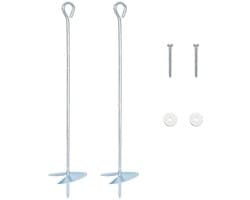 vidaXL - Aardanker - 2 - st - Ø10 - x - 50 - cm - Gegalvaniseerd - Metaal - zilver