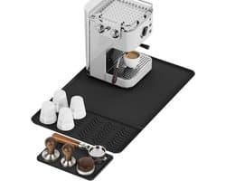 Silicone Koffiemat 60x40 cm - 2-in-1 Antislip Beschermmat voor Werkblad en Espresso Machine, Waterdicht en Warmtebestendig, Ideaal voor Koffieliefhebbers