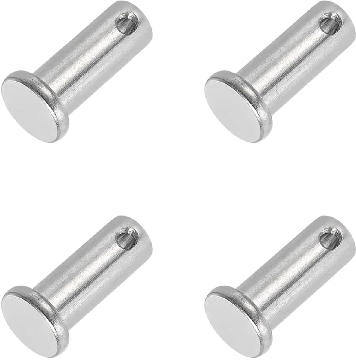 10x25mm Single Eyelets - 4pcs 304 Stainless Steel Flat Head - Tow Bar Spindle Lock System - Hinge Bevestiging - Zilver — afbeelding 1