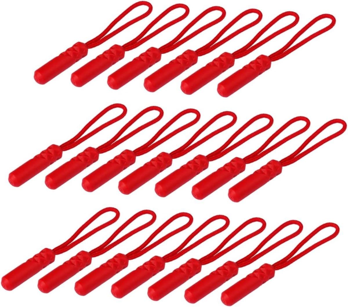 Operitacx 40stuks Zipper Pullers Met Cylindrische Kop Sterke Verlengstukken Voor Tassen Kleding Rugzakken Koffers Voor Thuis Winkelgebruik Rood — afbeelding 1