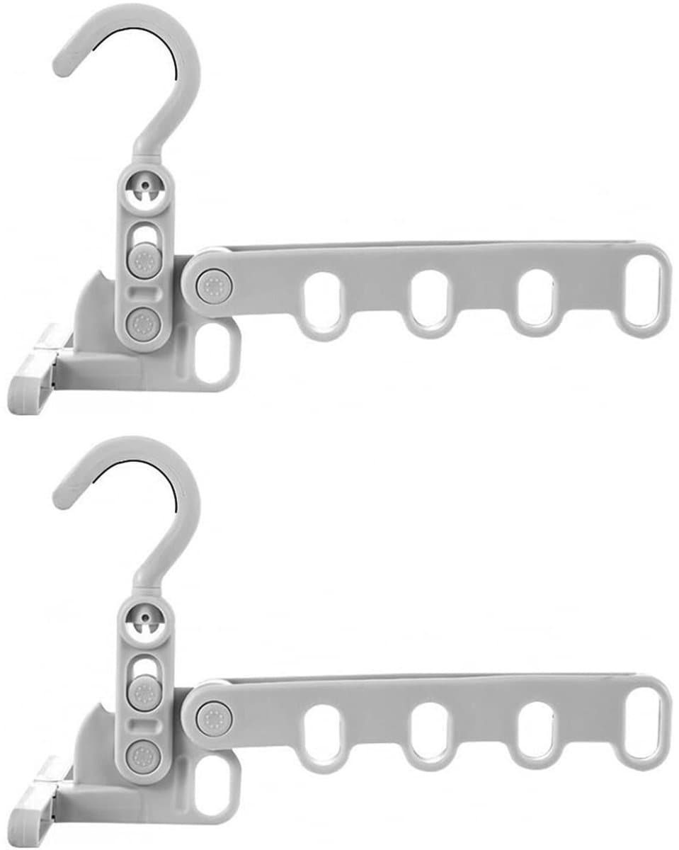 Dailygoods- Opvouwbaar Droogrek - 2 Stuks - Kledinghangers - Ruimtebesparend - Draagbaar - Hoogwaardig ABS - 5 Gaten - Kledinghanger — afbeelding 1