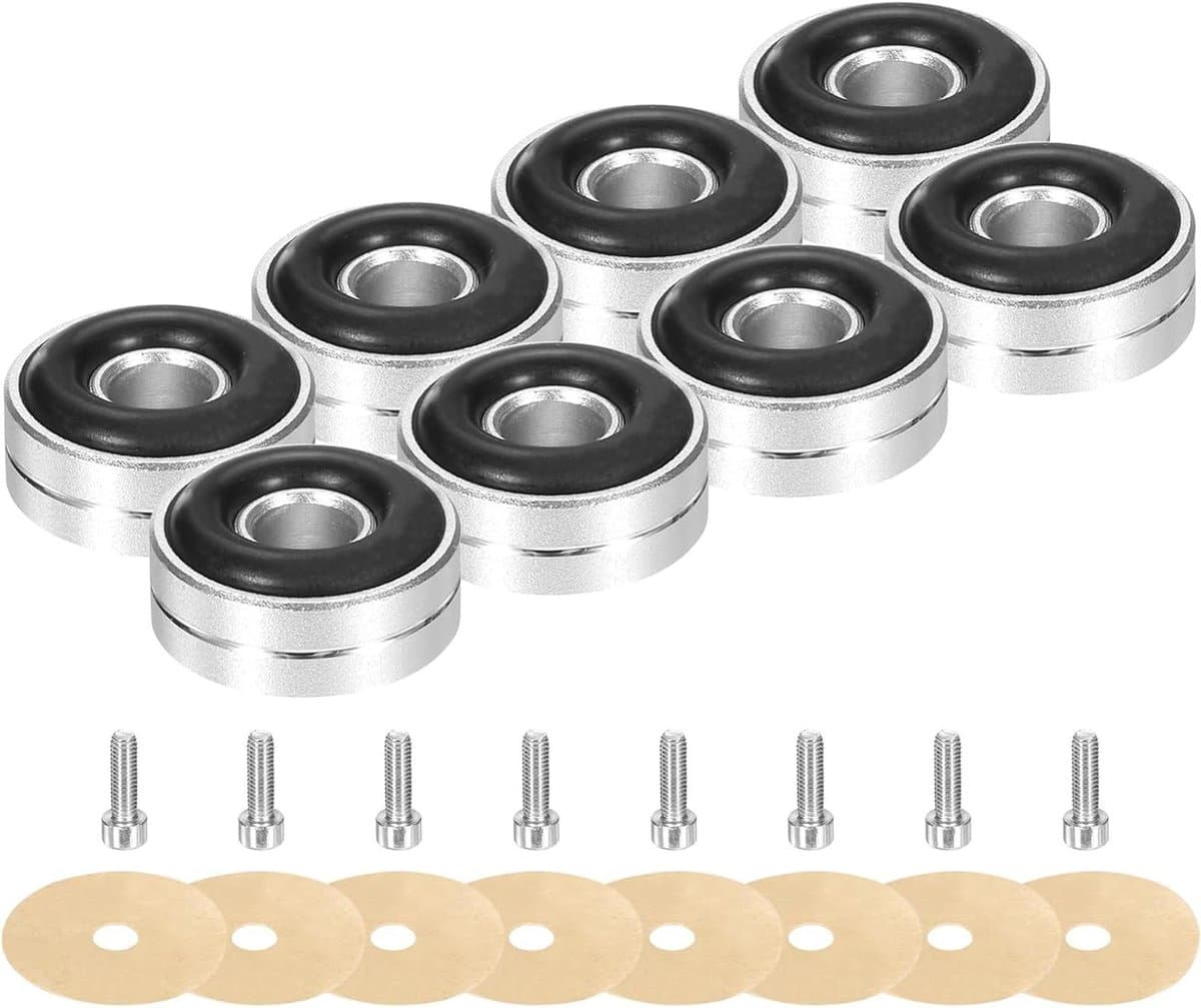 Luidsprekervoetjes - Trillingsdempers Isolatievoeten - Geluid Verbeteren - Aluminium Legering - 8 Stuks 20mm - Zilver — afbeelding 1