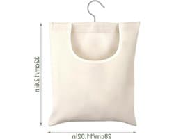 Wasknijperzak 32 x 28 cm in Beige | Handige wasmand voor wasgoed en knijpers