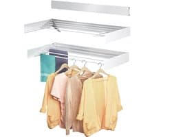 Inklapbaar Wanddroogrek XXL - 100cm, Hangend, Droogrek met 6M Lengte (Wit)