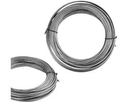 RVS Kabel Set 20 meter voor waslijn, plantenstandaard en ophanging - Robuust en veelzijdig met 7x7 draadkabel 304 - Roestvrij staal 4 mm dik