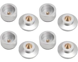Luidspreker Isolatievoeten - Trillingsdempers - Audio Stabilisatie - Aluminiumlegering met siliconen - 4 Stuks - Zilver