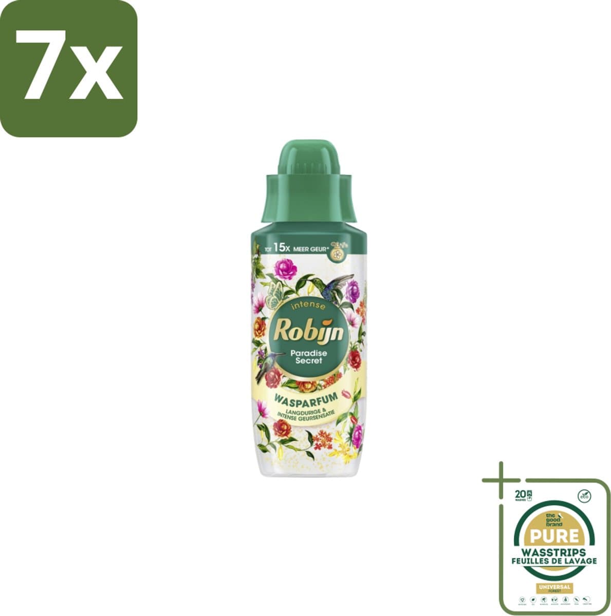 7 x Robijn Wasparfum Paradise Secret 342 ml - Grootverpakking - Wasparfum - Wasparfum Voor Was - Wasparfum Paradise Secret - Wasparfum Voor Kleding - Wasparfum Met Geurpareltjes — afbeelding 1