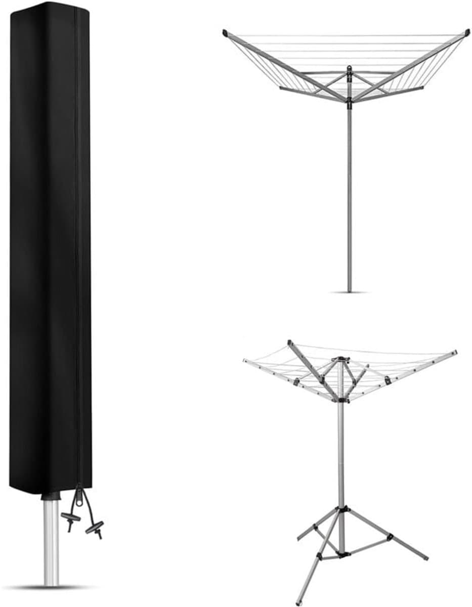 Elkuaie Droogrek Hoes - Waterdichte Droogrek Bescherming Tegen Wind 168x30cm - Bescherming Tegen Regen En Zon - 1 Stuks - Buiten Gebruik Zwart — afbeelding 1