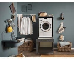 Wasmachine kast met verhoger - Wasmachine kast - Wasmachine ombouw meubel - Antraciet - Wasmachine ombouw kast - Hoogte 162 cm