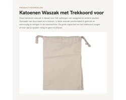 Dailygoods- Waszak Grote Capaciteit - Katoenen Waszak - Heavy Duty - Trekkoord - Opslag - Ecru Katoen - Machinewasbaar - Wasmand