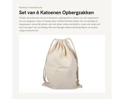 Dailygoods- Waszak Groot - Waszakken voor Wasgoed - Opbergtas - Opbergbak - Opbergzakken Kleding - Milieuvriendelijk Katoen - 30 x 40 cm - Opbergzak