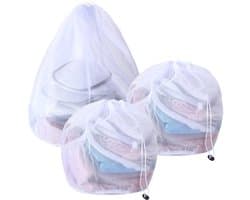Waszakken - 3 Stuks - Delicate Waszakken - Herbruikbare Waszak - Waszakken voor Kleding - Waszakken met Trekkoord - 2 Kleine (30 x 40 cm) en 1 Groot (50 cm)