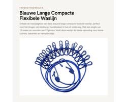 Waslijn Uittrekbaar - Compact - 1,8 m - 12 Pinnen - Haken - Draagbaar - Ideaal voor Vakantie - Drooglijn
