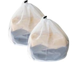 Waszakken met trekkoord, fijn net voor wasmachine, kleding, beddengoed, tafelkleden, gordijnen