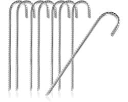 Grondankers van massief staal, J-vorm 30 cm, Ø 1 cm - gegalvaniseerde grondankers voor tenten, paviljoens, springkastelen, trampolines, stabiel en roestvrij