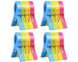 Dailygoods - Grote Wasknijpers - Handdoekklemmen - Windvast en lichtgewicht - 16 Stuks - Ideaal voor Strandhanddoeken - Antislip Ontwerp voor Eenvoudi...