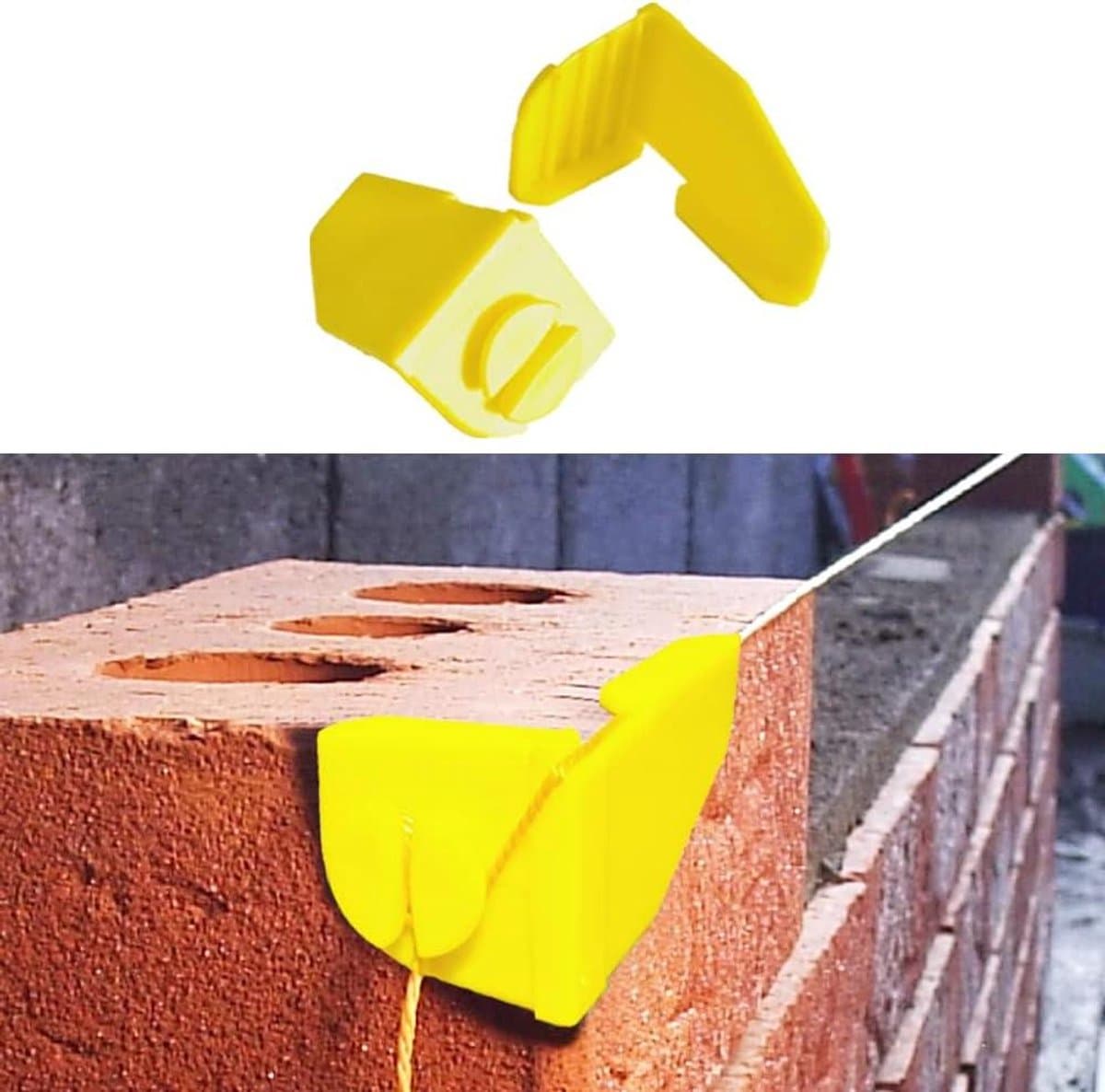 Bouwlijn Houder - Lijnanker Beugels - Metselwerk Lijn - Voorkomt Lijn Glijden - Set van 2 - Zwart — afbeelding 1