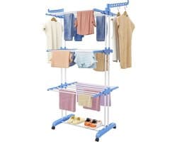 Droogrek Toren - Wasdroger Staand Rek - Kleding Drogen - 6 Inklapbare Vleugels - 50 x 75 x 171 cm