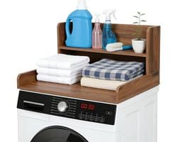 Wastafelblad met plank - Wasmachine verhoger - Ruimte Organiseren - Waterproof en krasbestendig - 60 x 60 x 30 cm