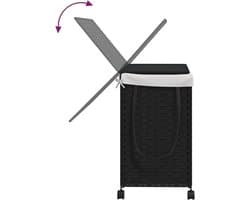 Wasmand – Wasbak – Wascontainer – Wasopslag – Waskorf – Handgevlochten Rotan Met Wielen