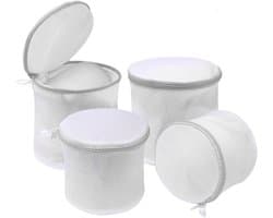 SnelShoppen - Set van 4 Beha-Waszakken voor de Wasmachine - 18x20 cm - Herbruikbaar Netweefsel met Verborgen Ritssluiting - Bescherming voor Gevoelige