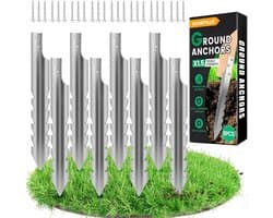SnelShoppen - 8 Stuks Grondankers voor Schommels, Thermisch Gegalvaniseerde Staal, Roestvrij en Corrosiebestendig, 42x4x4cm, Ideaal voor Tuin en Speel