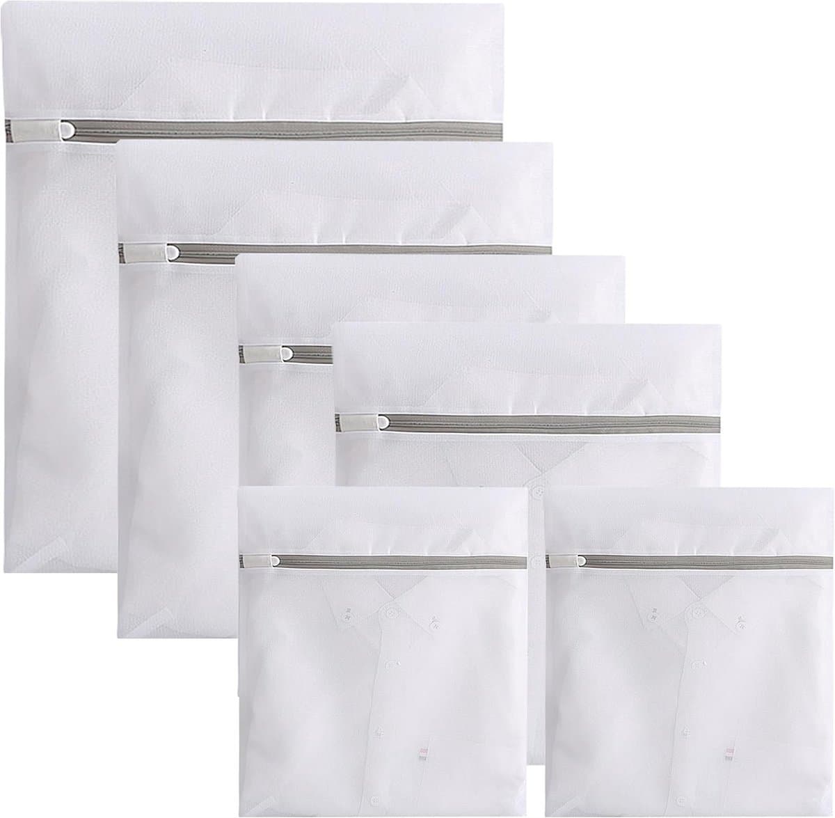 Wasnet voor Wasmachine - 6 Stuks Waszakken met Rits in 4 Maten - Grote Mesh Waszakken voor Kleding, Ondergoed en Beddegoed tijdens het Reizen — afbeelding 1