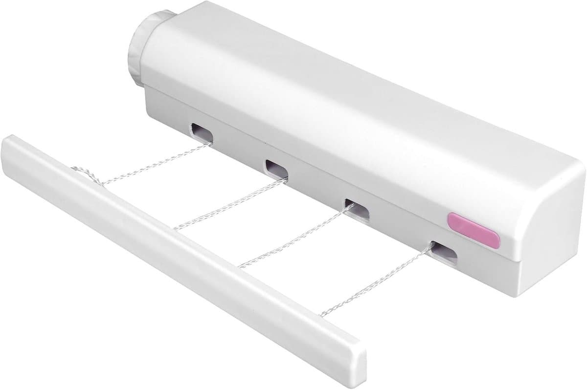 SnelShoppen - Retractable Waslijn met 4 of 5 Draden - Telescopische Wandgemonteerde Uittrekbare Lijn tot 10 Feet/3.75 Meter Voor Binnen en Buiten - Du — afbeelding 1