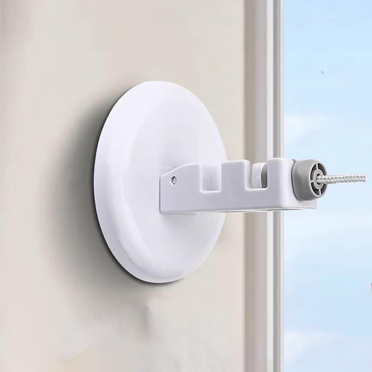 Indoor Wall Mounted Extendable Portable Drying Clothesline Retractable 5m for Living Room Bathroom Balcony (White) — afbeelding 1