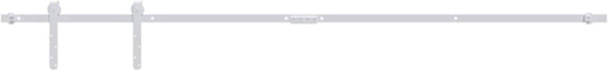 vidaXL - Ophangset - voor - minischuifdeur - 183 - cm - koolstofstaal - wit — afbeelding 1