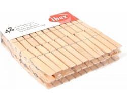 Ibex Wasknijpers - Hout - 48 stuks — afbeelding 1