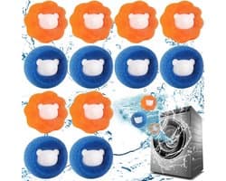Wasballen Voor Wasmachine - 12 Stuks - Wasbal - Anti Haar - Wasdrogerbal - Wasverzachterbal - Wasdroogbal - Anti-Rollende Wasbal -Schoonmaakbenodigdheden - Huishoudelijke Gadgets - Herbruikbare -Haar Opvanger - Voor Wasmachine/Droger - 6.5x6.5x5cm