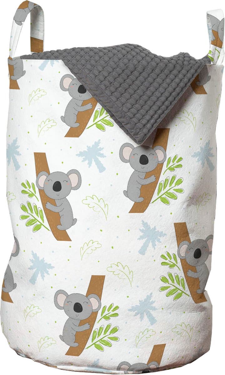 New Bed, Wasmand Kinderen met Koala's, Opbergmand Dierenprint Kinderkamer Jongens of Meisjes met Handvatten en Koordsluiting, Speelgoedmand kinderen - Speelgoedkist - Wasbox - 33 x 48 cm — afbeelding 1