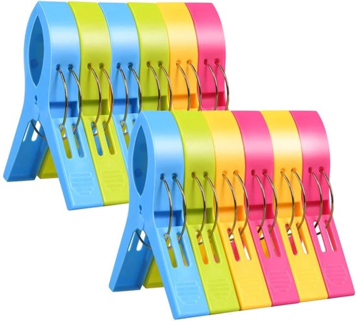 Dailygoods- Strandhanddoekclips 12 Stuks - Grote Wasknijpers — afbeelding 1