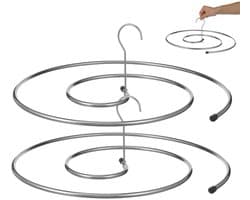 Dailygoods- Droogrek Roestvrij Staal - Plafondbeugel - Ruimtebesparend - Spiraalhanger - Kledingstandaard - Afmetingen 40x38x12 cm - Beddengoedrek