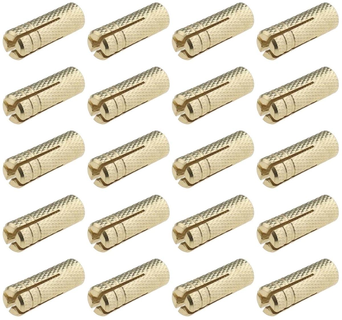 Muur Ankers - Messing Pluggen - Vaste Bevestiging - Corrosiebestendig Materiaal - M8x10x30mm 20 Stuks - Goud — afbeelding 1