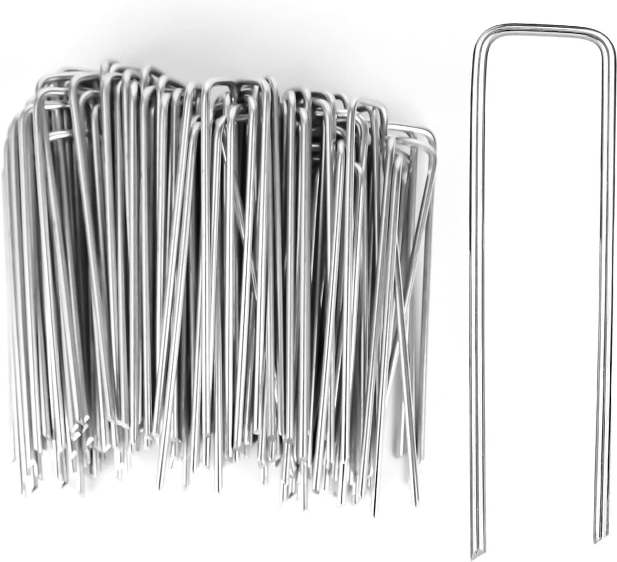 VVGoods - Tuingrondankers 100 stuks 100 x 20 x 2,5 mm verzinkt professionele grondanker onkruidfolie — afbeelding 1
