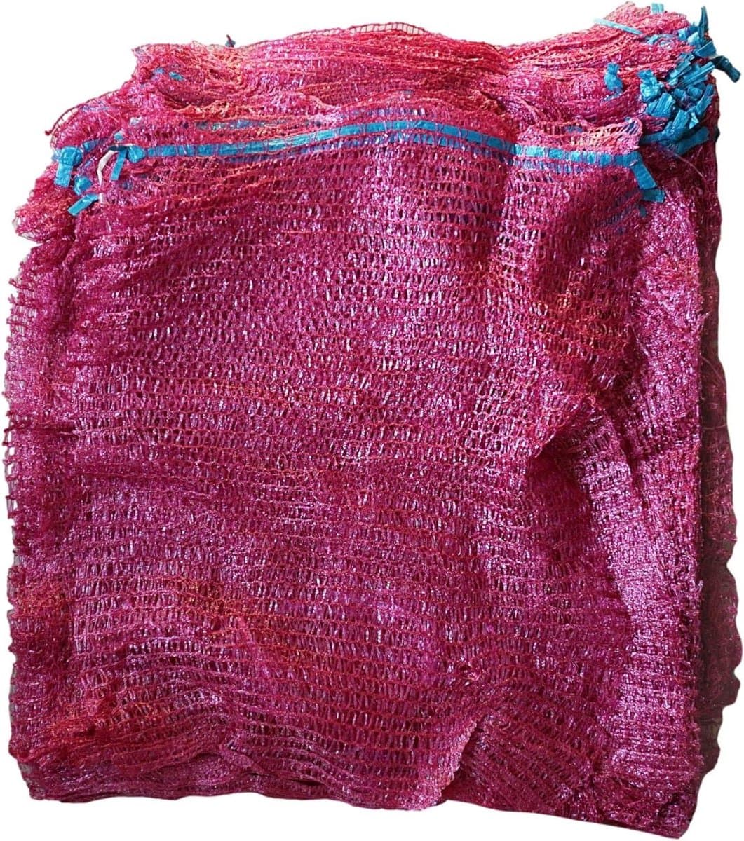 Netzakken - Gaaszakken met koord - Opslag Groente Fruit - Ademend Materiaal - 35 x 50 cm - Bordeaux — afbeelding 1